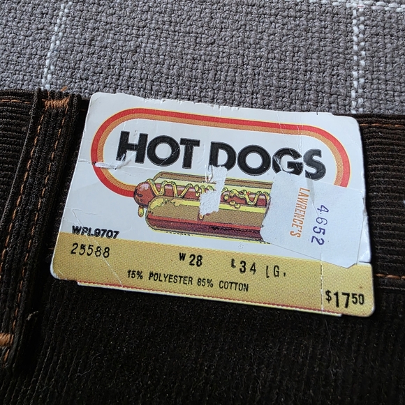 Vtg 70s Deadstock Hot Dogs Corduroy Flare Pants 28 x 34 - Picture 10 of 11